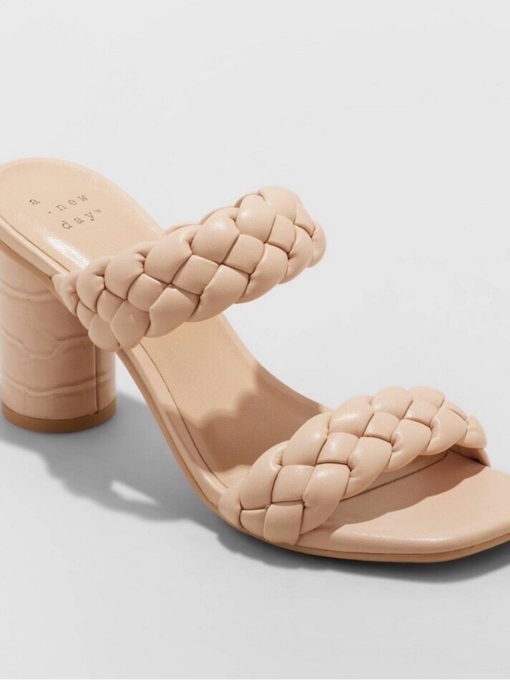 a new day Braided Double-Strap Block Heel Sandal - Beige